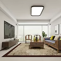 Modern Open Dining Living Room Interior Design With Wooden Cabinets Dining Table And Chairs