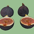 Fresh Ripe Figs Display Whole and Sliced with Red Flesh and Seeds