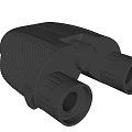Black Binoculars With Textured Grip And Focus Adjustment Knob 3d model