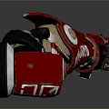 Red Black Robotic Leg Mechanical Structure With Joints And Components