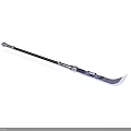 Long Handle Weapon With Metal Shaft Black Silver Design And Curved Head