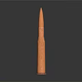Copper Bullet With Metallic Shiny Surface Isolated On Dark Background