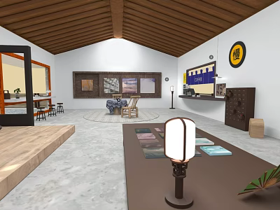 New Chinese Homestay Building Country Homestay Hotel Inclined Top Farmhouse 3d model