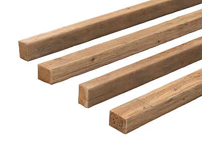 Long Solid Natural Wood Color Strips For Building And Decoration Projects 3d model