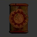 Red Industrial Valve Equipment Featuring Rustic Texture Bolted Flange And Mechanical Design