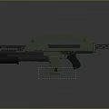 Sci Fi Green Rifle With Futuristic Design Barrel Grip And Stock