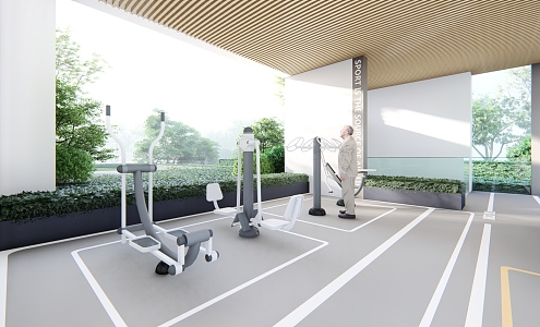 Modern Residential Area Overhead Floor Fitness Space Children's Activities Elderly Activities Meeting Space Gym Reading 3d model