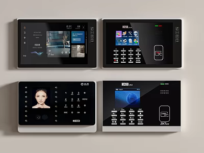 Smart Home Control Touchscreen Panels With Face Recognition And Multi Function Interfaces 3d model