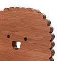 Wooden Single Chair with Smile Design Backrest and Sturdy Short Legs
