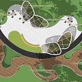 Road Facilities Design With Circular Paths Green Spaces And Wooden Walkways