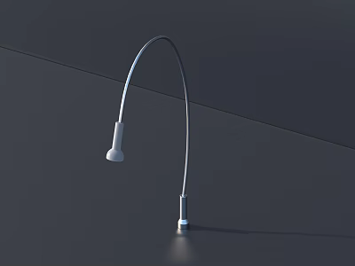 Sleek White Desk Lamp With Curved Arm And Minimalist Design Base 3d model