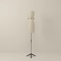 Modern Floor Lamp With Beige Lampshade And Black Tripod Stand Design