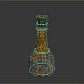 Daily Life Decorative Bottle With Cork Stopper Carved Patterns And Orange Liquid Inside