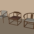 Chinese Style Single Chair Leisure Chair Tea Chair Book Chair 3d model