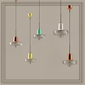 Modern Pendant Lights With Gold Green Copper Transparent Colors And Metallic Glass Design