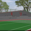 Outdoor Sports Fitness Area With Health Tomorrow Hello Tomorrow Slogan Green Court And Trees