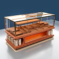 Modern Wooden Sideboard Cabinet With Glass Doors And Storage Shelves For Dining Area