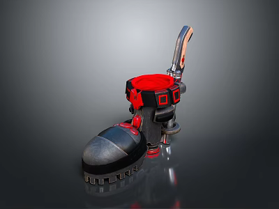 Durable Black And Red Work Boots With Metal Parts For Daily Use 3d model
