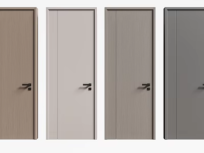 Modern Contemporary Hinged Door Designs With Sleek Wooden And Matte Finish For Home Interior 3d model