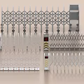 Retractable Metal Entrance Gates With Various Designs And Security Control Features 3d model