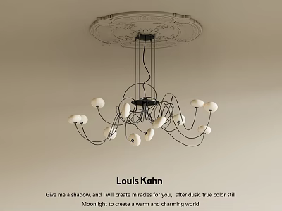 Louis Kahn Chandelier With Shadow And Light For Warm Dazzling World After Dark Till Midnight 3d model