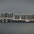 Brown Heavy Duty Truck For Cargo Transportation With Trailer