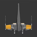 Model Spacecraft With Gray Main Body Yellow Engine Parts And Antenna Structures 3d model