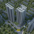 Modern High rise Residential Buildings Surrounded By Lush Greenery And Urban Community