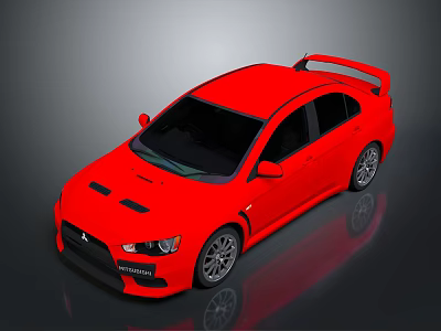 Realistic style Mitsubishi sports car sports car Mitsubishi car car sports car red body 3d model