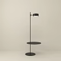 Modern Black Floor Lamp With Small Round Table And Stable Base Design 3d model