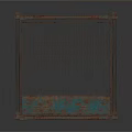 Rusted Metal Cage With Square Frame And Grid Structure Rusty Surface And Weathered Finish