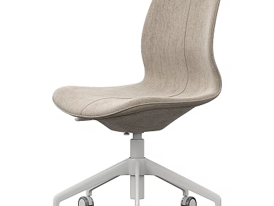 Modern Beige Fabric Office Chair With Ergonomic Design And Rolling Wheels 3d model