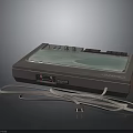 SONYONIC Electronic Device With Gray Body Green Panel Knobs Buttons And Power Cable