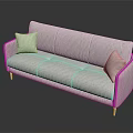 Modern Light Colored Multi Seater Sofa with Soft Cushions and Wooden Legs Design