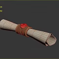 Chicken Feather Letter Scroll 3d model
