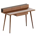 Modern Walnut Office Desk And Upholstered Swivel Chair Combination For Cozy Home Working Space