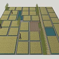 Scenic Rural Farmland Landscape With Grid Like Plots Water Ponds And Trees