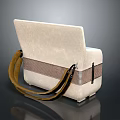 Stylish White Handbag For Daily Life Use With Brown Straps And Practical Design