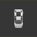 White Sports Car With Sleek Wedge Shaped Body And Rear Spoiler On Reflective Surface