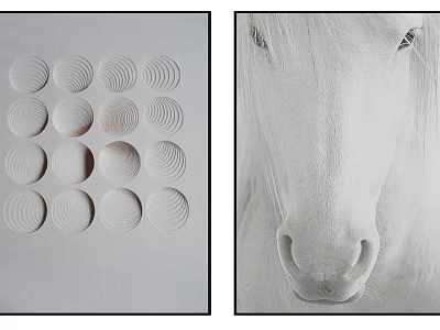 Decorative Textured Circular Pattern Design With White Horse Face Close Up 3d model