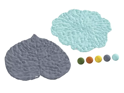 Leaf And Flower Shaped Decorative Mats With Colorful Small Balls 3d model