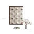 Geometric Pattern Wall Art With Vase And Stack Of Books In Interior Decor 3d model