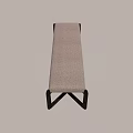 Modern Minimalist Sofa Bench With Light Gray Padded Seat And Dark Brown Wooden Frame