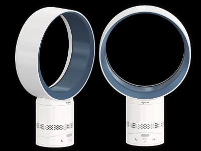 Modern Bladeless Air Conditioning Fan With White And Blue Design And Control Panel 3d model