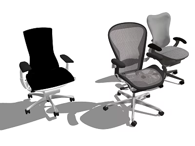 Ergonomic Office Chairs With Mesh Back And Adjustable Lumbar Support Features 3d model