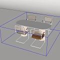 Modern Oval Dining Table Set With Woven Back Chairs And Metal Frame 3d model