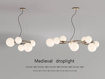 Medieval Artistic Chandelier With Multiple Spherical Globe Lights And Antique Style 3d model