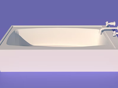 Modern Bathtub With Clean Lines Sleek White Surface And Chrome Faucet 3d model