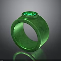 Green Ring Modern Design Shiny Surface Circular Emblem And Smooth Texture