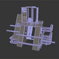 Modern Industrial Architecture Model With Multi Level Structure Staircase And Platforms